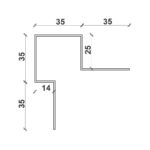 Udv. hjørneprofil 14 x 25 x 2500 mm - Grå* 7 14x25x2500